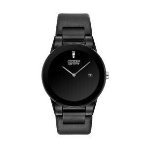 Citizen Men's 40mm Eco-Drive Stainless Steel Black Ion Leather Watch